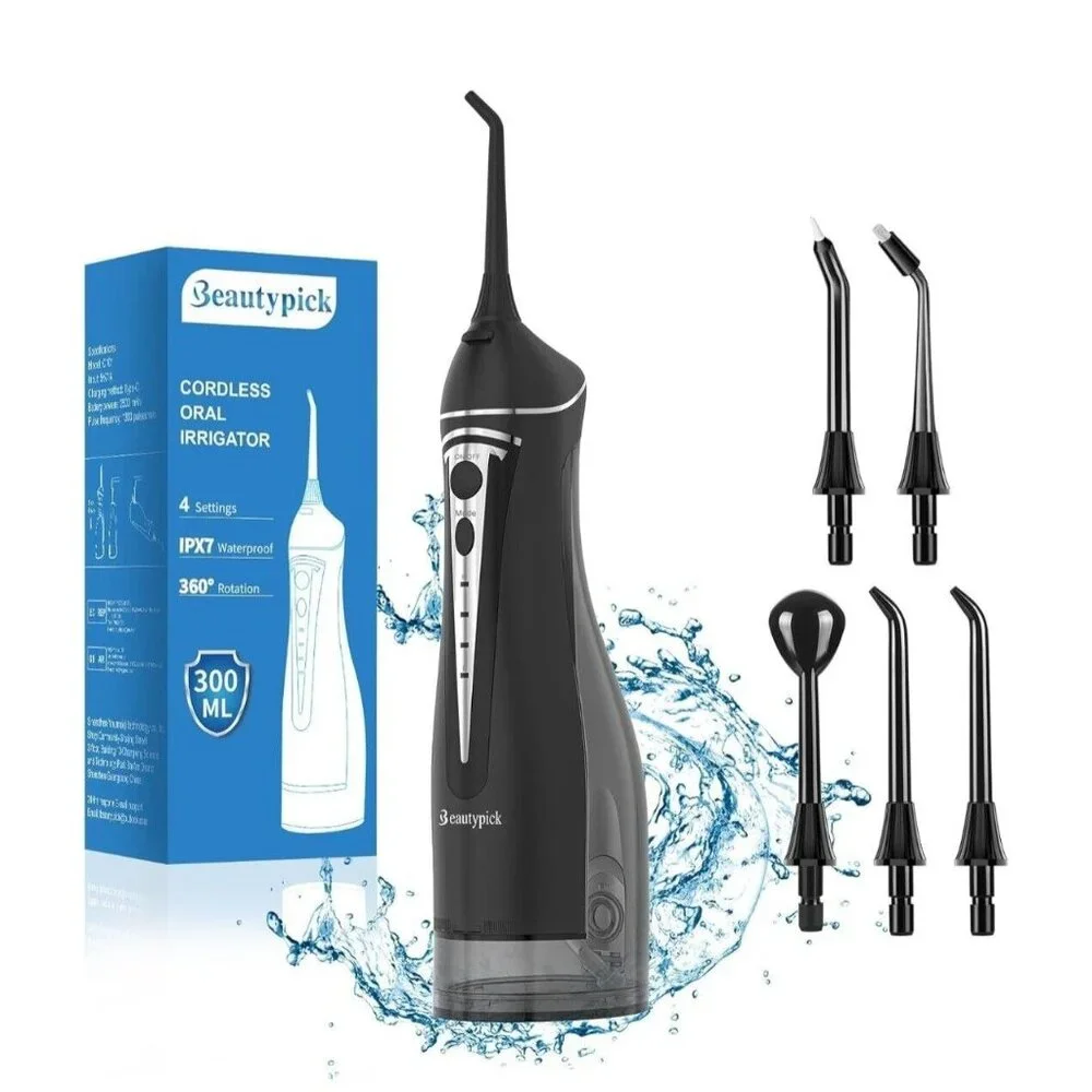 Cordless Oral Irrigator With 4 Water Pressure Modes & 360° Rotating Jet By Beaut